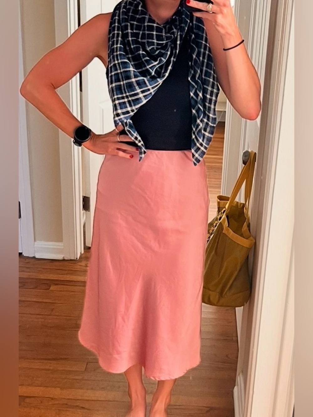 Lucy Paris Adonia Bias Rose Pink Midi Skirt S / Small